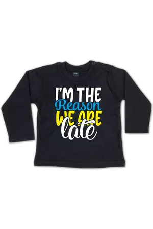 G-graphics Longsleeve I´m the reason we are late Baby Sweater / Longsleeve T mit Spruch als Geschenk - Verkäufer: