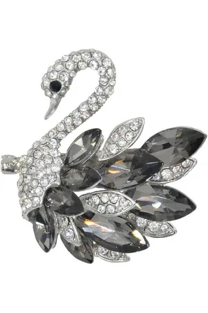 Firetti Brosche Schmuck Geschenk Ansteckschmuck Schwan, mit Glasstein