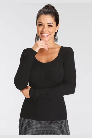 melrose Strickpullover aus schmeichelnder Rippqualität