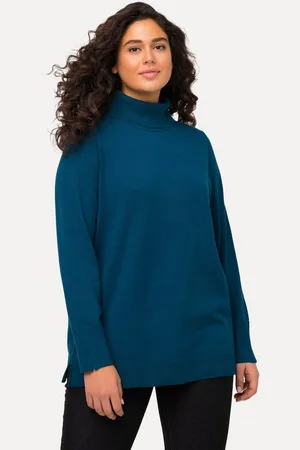 Ulla Popken Strickpullover Rollkragenpullover breite Rippbündchen Langarm - Verkäufer: Popken Fashion Group