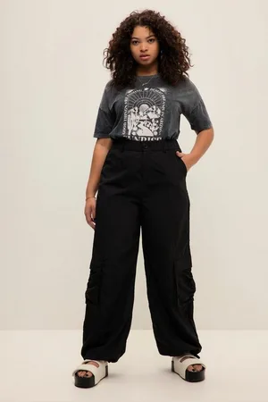 STUDIO UNTOLD Funktionshose Cargohose weites Bein Cargotaschen Saum-Bindeband - Verkäufer: Popken Fashion Group
