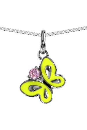 Ostsee-Schmuck Kette mit Anhänger - Schmetterling - Silber 925/000 - Zirkonia (2-tlg) - Verkäufer: