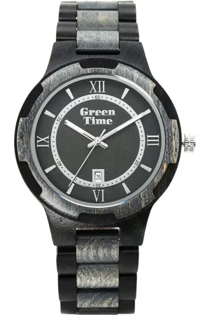 Green Time Quarzuhr ZW155C, Armbanduhr, Herrenuhr, Holzuhr, Leuchtzeiger, Datum