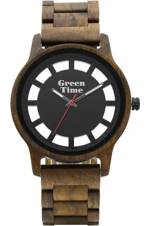 Green Time Quarzuhr ZW167A, Armbanduhr, Herrenuhr, Holzuhr, Leuchtzeiger, datum