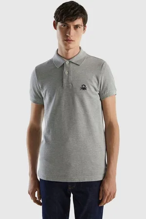 Benetton Poloshirt mit großem Label-Badge