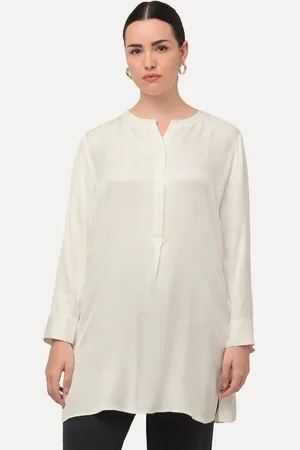 Ulla Popken Tunika Longtunika Zierfalte Tunika-Ausschnitt Langarm - Verkäufer: Popken Fashion Group