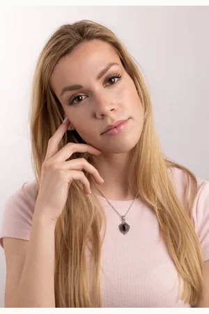 mantraroma Kette mit Anhänger BUNDERAN aus 925 Silber mit Onyx (Kettenanhänger uns Kette), 925 Sterling Silber Ketten mit Kettenanhänger für Damen - Verkäufer: