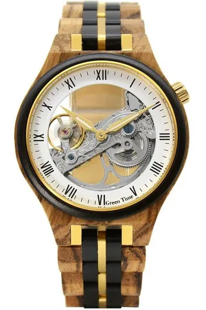 Green Time Automatikuhr ZW171D, Armbanduhr, Herrenuhr, Holzuhr, Leuchtzeiger