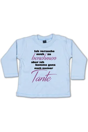 G-graphics Longsleeve Ich versuche mich zu benehmen, aber ich komme ganz nach meiner Tante Baby Sweater / Longsleeve T mit Spruch für/von Tante & Onkel - Verkäufer: