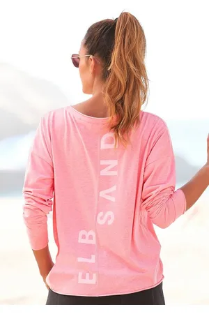 ELBSAND Langarmshirt Eltje mit Logodruck hinten, Longsleeve aus Baumwoll-Mix