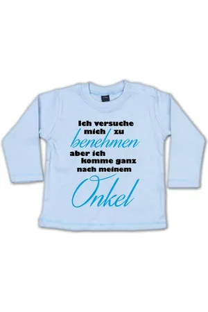 G-graphics Longsleeve Ich versuche mich zu benehmen, aber ich komme ganz nach meinem Onkel Baby Sweater / Longsleeve T mit Spruch für/von Tante & Onkel - Verkäufer: