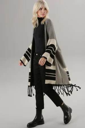 Aniston Strickjacke mit Fransen am Saum