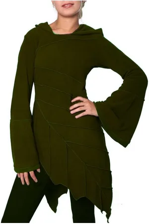 Kunst und Magie Minikleid Fleecekleid in Blattform Fleece+Zipfelkapuze Fairy - Verkäufer: