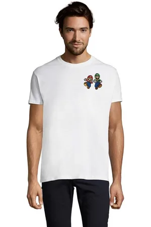 Blondie & Brownie T-Shirt Herren Mario & Luigi Brust Stick Peach Konsole Retro Gaming bestickt - Verkäufer: Hubihu