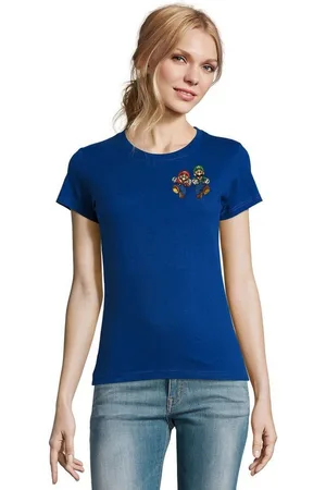 Blondie & Brownie T-Shirt Damen Mario & Luigi Brust Stick Yoshi Bowser Retro Gaming bestickt - Verkäufer: Hubihu
