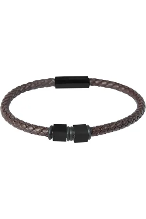 Akzent Lederarmband Jaro Herren Armband aus Echtleder geflochten mit Edelstahlelementen (einzeln) - Verkäufer: Shaghafi GmbH