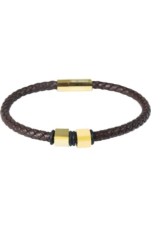 Akzent Lederarmband Jaro Herren Armband aus Echtleder geflochten mit Edelstahlelementen (einzeln) - Verkäufer: Shaghafi GmbH