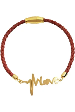 Akzent Lederarmband Tari Armband aus Lederimitat mit Edelstahlelement Herzschlag/ Love (einzeln), Damen Armband - Verkäufer: Shaghafi GmbH