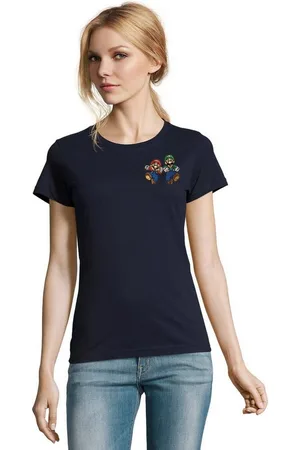 Blondie & Brownie T-Shirt Damen Mario & Luigi Brust Stick Yoshi Bowser Retro Gaming bestickt - Verkäufer: Hubihu