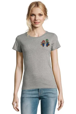 Blondie & Brownie T-Shirt Damen Mario & Luigi Brust Stick Yoshi Bowser Retro Gaming bestickt - Verkäufer: Hubihu