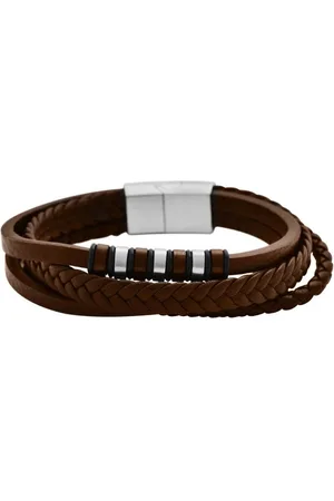 Akzent Lederarmband Girum Herrenarmband aus Echtleder geflochten mit Edelstahlelementen (einzeln) - Verkäufer: Shaghafi GmbH
