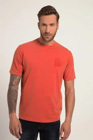 JP 1880 T-Shirt T-Shirt Halbarm Vintage Look Badges Rundhals - Verkäufer: Popken Fashion Group