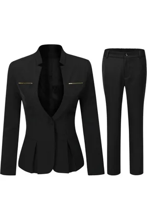 Allthemen Hosenanzug (2 tlg) Damen Eleganter Business Anzug Set mit einem Knopf - Verkäufer: