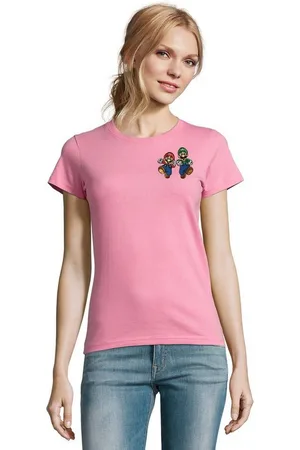 Blondie & Brownie T-Shirt Damen Mario & Luigi Brust Stick Yoshi Bowser Retro Gaming bestickt - Verkäufer: Hubihu