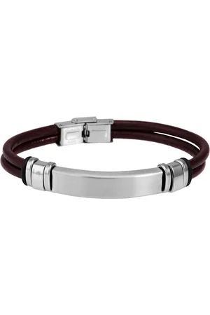 Akzent Lederarmband Curtis Herren Armband aus Echt Leder mit Edelstahlgravurplatte (einzeln), Herren Armband - Verkäufer: Shaghafi GmbH