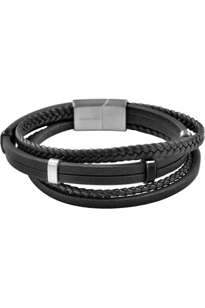 Akzent Lederarmband Bobby Unisexarmband aus Lederimitation mit Edelstahlelementen (einzeln) - Verkäufer: Shaghafi GmbH