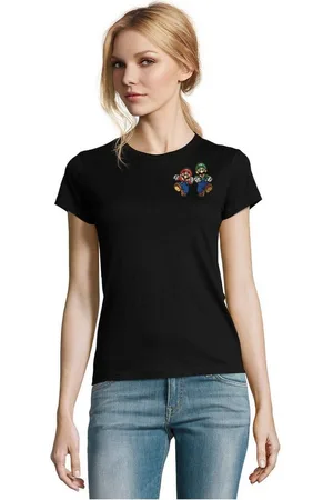 Blondie & Brownie T-Shirt Damen Mario & Luigi Brust Stick Yoshi Bowser Retro Gaming bestickt - Verkäufer: Hubihu