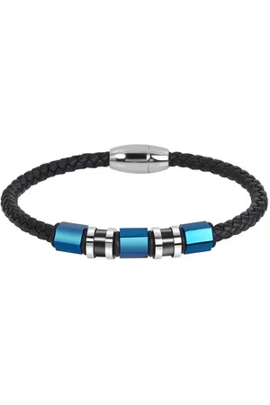 Akzent Lederarmband Bibo Unisexarmband aus Echtleder und Edelstahlelementen geflochten (einzeln) - Verkäufer: Shaghafi GmbH