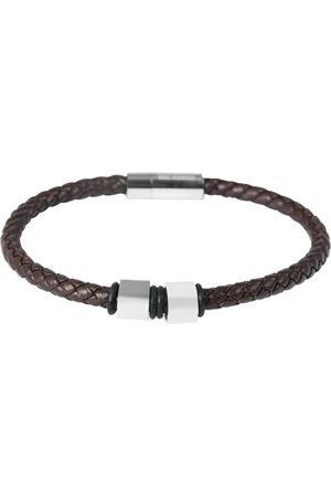 Akzent Lederarmband Jaro Herren Armband aus Echtleder geflochten mit Edelstahlelementen (einzeln) - Verkäufer: Shaghafi GmbH