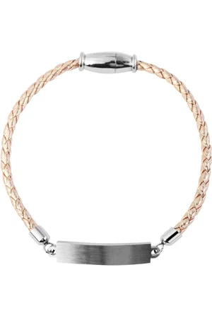 Akzent Lederarmband Nicola Unisex Armband aus Lederimitation mit Edelstahlplatte (einzeln), Damen Armband - Verkäufer: Shaghafi GmbH