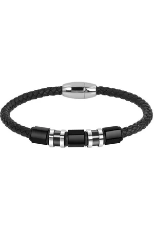Akzent Lederarmband Bibo Unisexarmband aus Echtleder und Edelstahlelementen geflochten (einzeln) - Verkäufer: Shaghafi GmbH