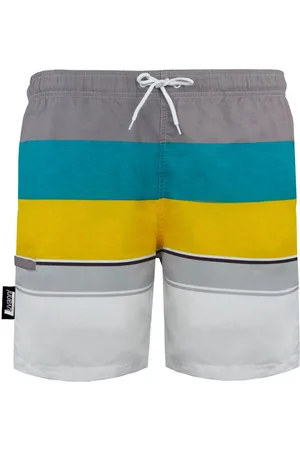 Luvanni Badehose Badehose Herren Badeshorts 600v33 Beachshorts Boardshorts Schwimmhose Männer mit Streifenmuster blau rot grau gelb Streifen - Verkäufer: PEROYORK