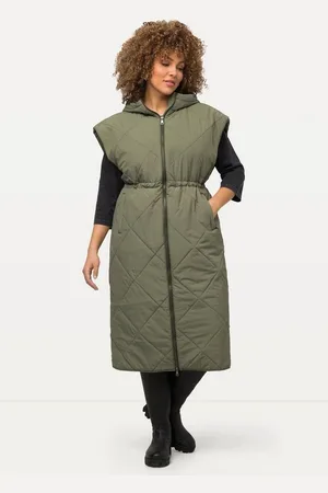 Ulla Popken Steppweste Long-Steppweste Kapuze 2-Wege-Zipper ärmellos - Verkäufer: Popken Fashion Group