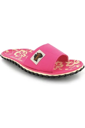 Gumbies Sommer Slides für Damen in pink hibiscus Hausschuh Nachhaltig trendige Sommerschlappen - Verkäufer: WoolFit