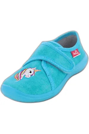 Beck Hausschuh Einhorn Hausschuh (atmungsaktive Materialien, für Kindergarten, Schule, Zuhause) schmale Passform, robuste Materialien, weiche bequeme Decksohle - Verkäufer: