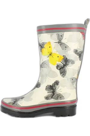 Beck Damen Gummistiefel Schmetterling Gummistiefel (wasserdicht, für trockene Füße bei Regenwetter) weicher flexibler Naturkautschuk, herausnehmbare Innensohle - Verkäufer: