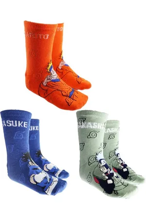 Naruto Freizeitsocken Shippuden Sasuke Kakashi Lange Kinder Socken 3er Pack Gr. 23 bis 34 - Verkäufer: WS-Trend
