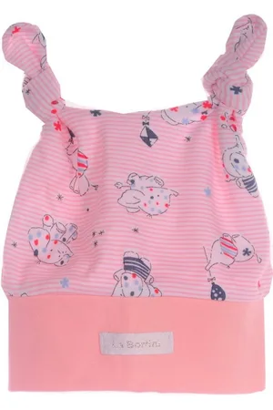 La Bortini Erstlingsmütze Babymütze Knotenmütze Baby Mütze mit Knoten mit Elefanten aus Baumwolle, 34 36 38 40 42 44 46 - Verkäufer: A&O Baby-und Kindermoden