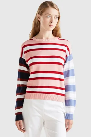 Benetton Streifenpullover im Streifen-Farb-Mix