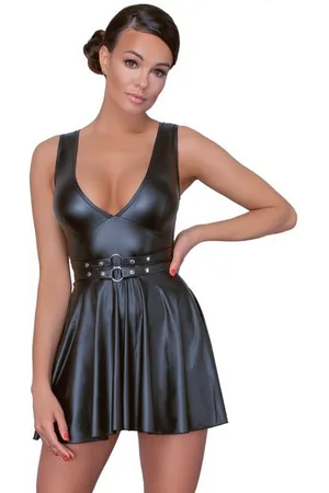 Cottelli Collection Minikleid Wetlook Kleid - (1-tlg) Tailliertes Kleid im Mattlook - Verkäufer: Sandritas