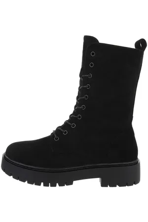 Ital-Design Damen Schnürschuhe Freizeit Schnürstiefelette (84338331) Blockabsatz Plateaustiefeletten in - Verkäufer: