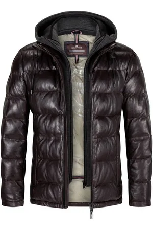 Milestone Lederjacke MS-Claudio Herren Steppjacke mit abnehmbarer Kapuze aus Lammnappa Leder - Verkäufer: LOGWOOD-STORE