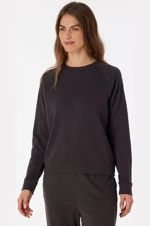 Schiesser Sweatshirt "Mix+Relax" mit geripptem Halsausschnitt mit V-förmigem Einsatz vorne