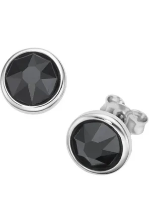 Giorgio Martello Paar Ohrstecker mit schwarzen Zirkonia, Silber 925