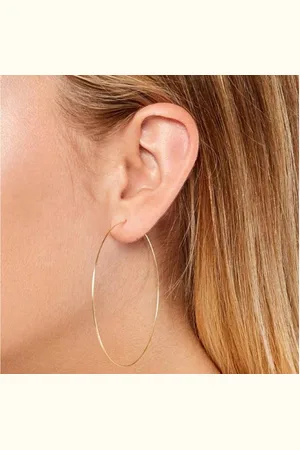 Golden Paar Creolen 14K Gold Creolen, große minimalistische 925 Silber Creolen, Geschenk - Verkäufer: Touch GmbH