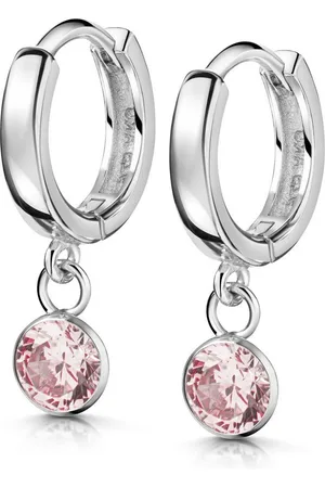 Firetti Paar Creolen Schmuck Geschenk Silber 925 Glitzer Ohrschmuck Geschenk, Made in Germany - mit Zirkonia (synth)
